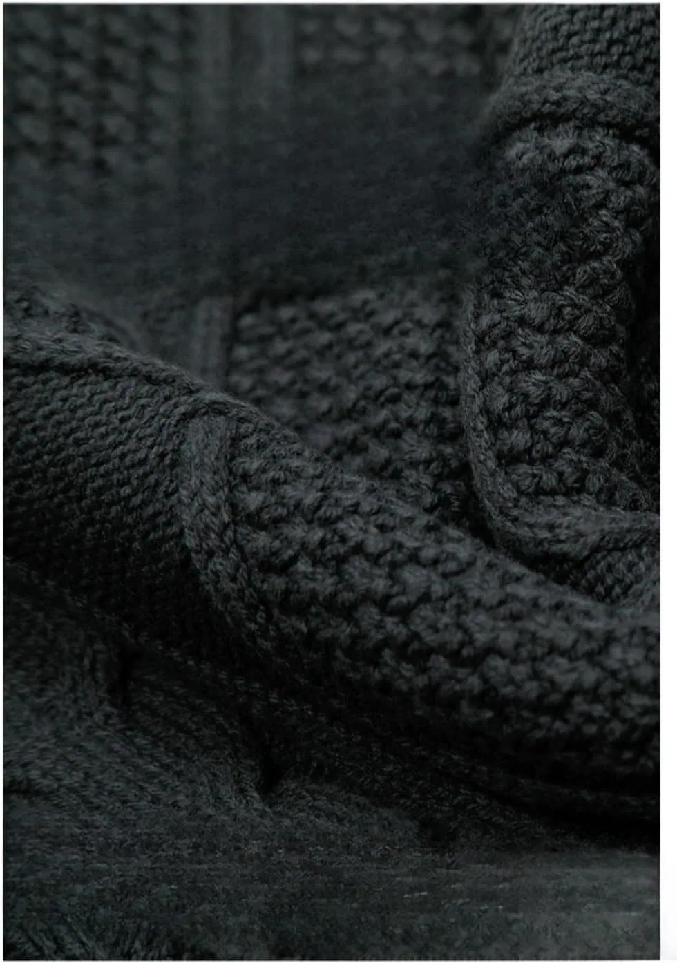 Мужской свитер Twist Knit утолщенный однотонный теплый повседневный пуловер Generic, 1 — фото 2