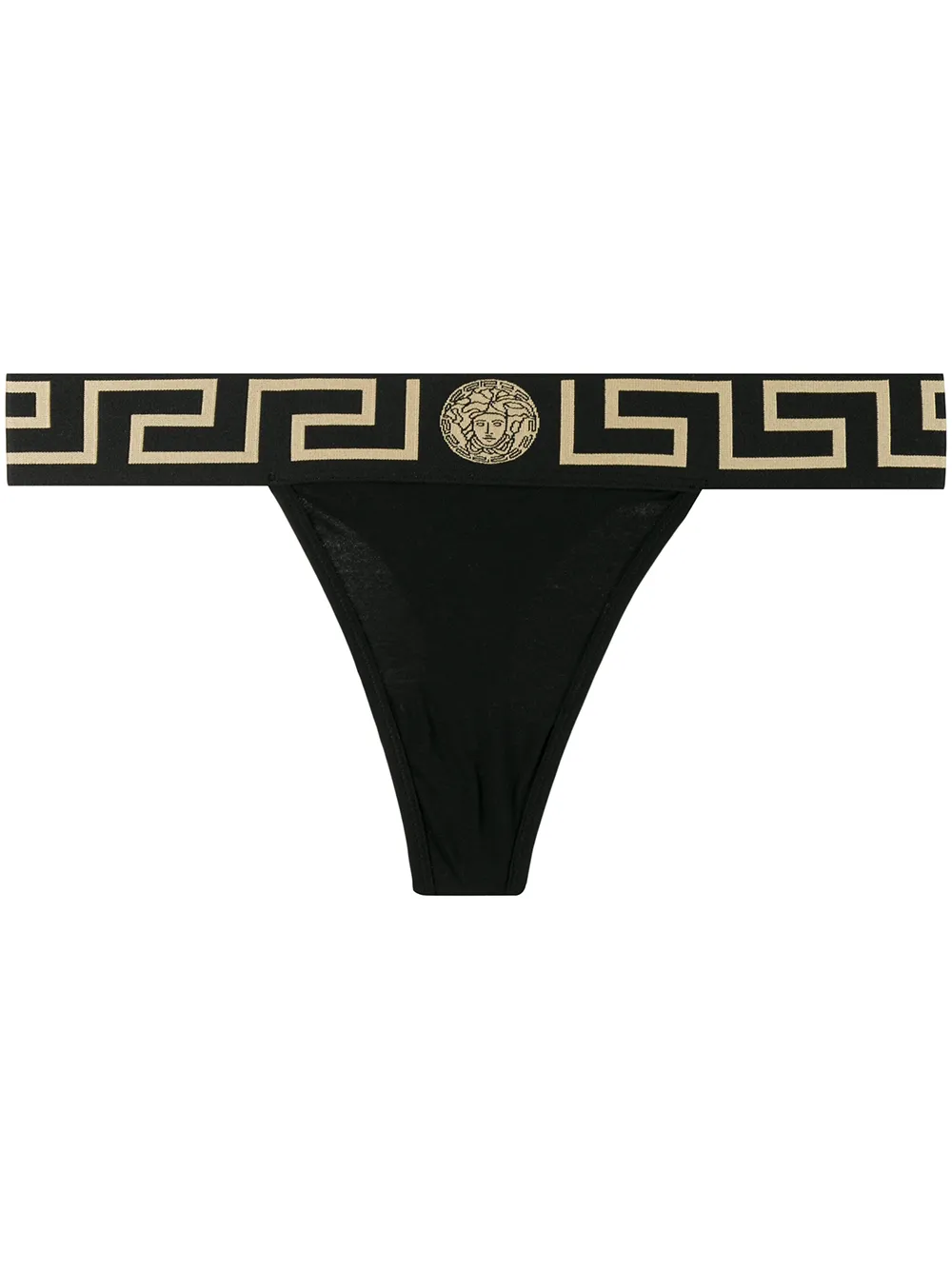 

Трусы-стринги с узором Greca VERSACE, черный