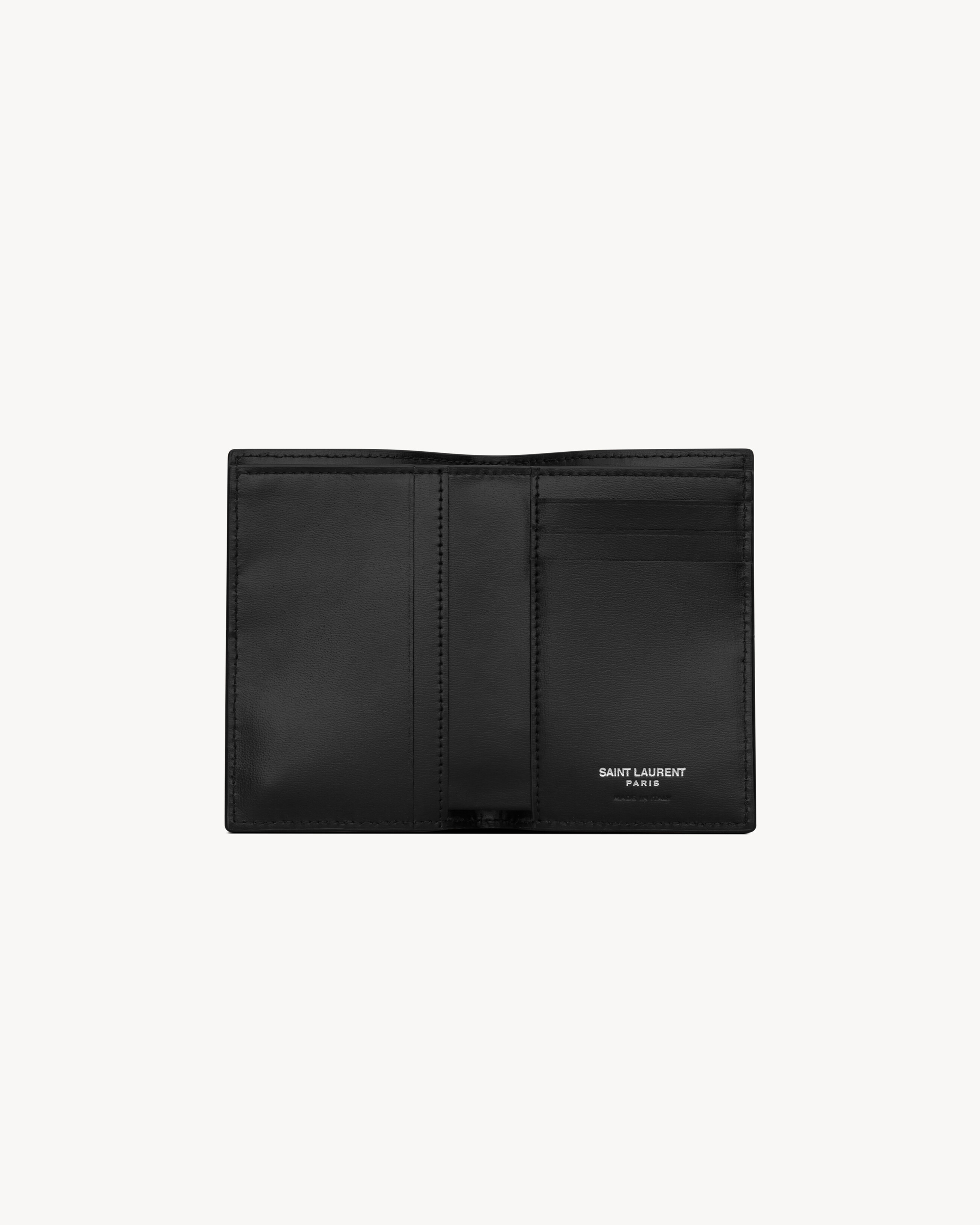 Кошелек для кредитных карт TINY CASSANDRE из матовой кожи Saint Laurent, черный — фото 4