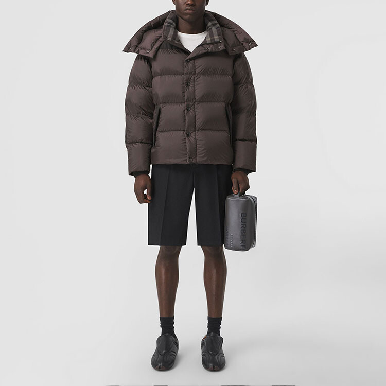 Пуховик мужской Burberry темно-коричневый торфяной, коричневый — фото 3