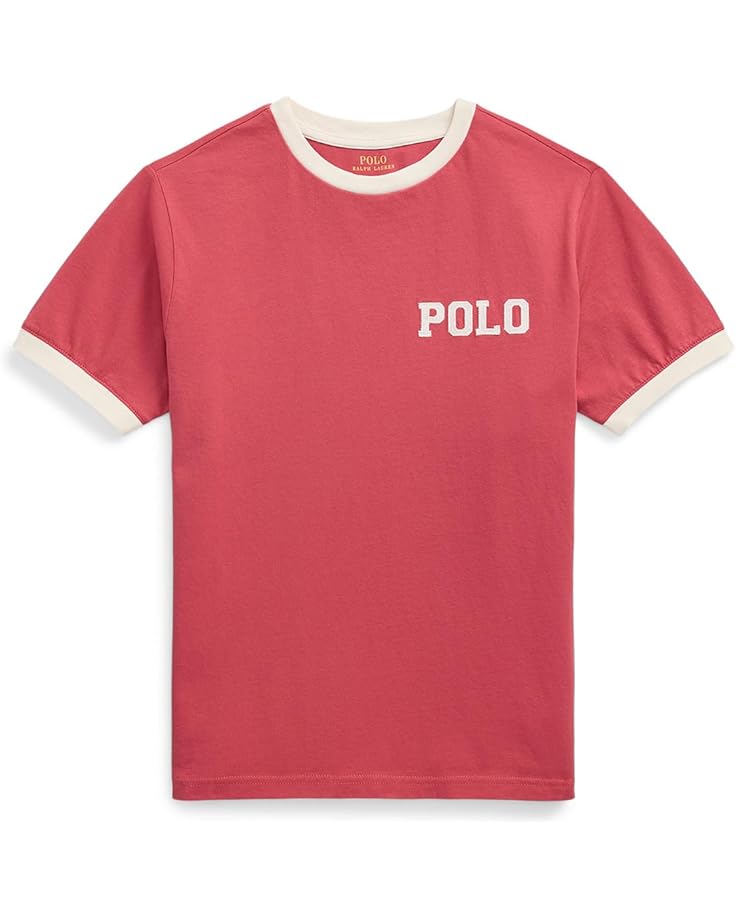 

Футболка Polo Ralph Lauren Kids Logo Cotton Jersey Ringer Tee, цвет Nantucket Red