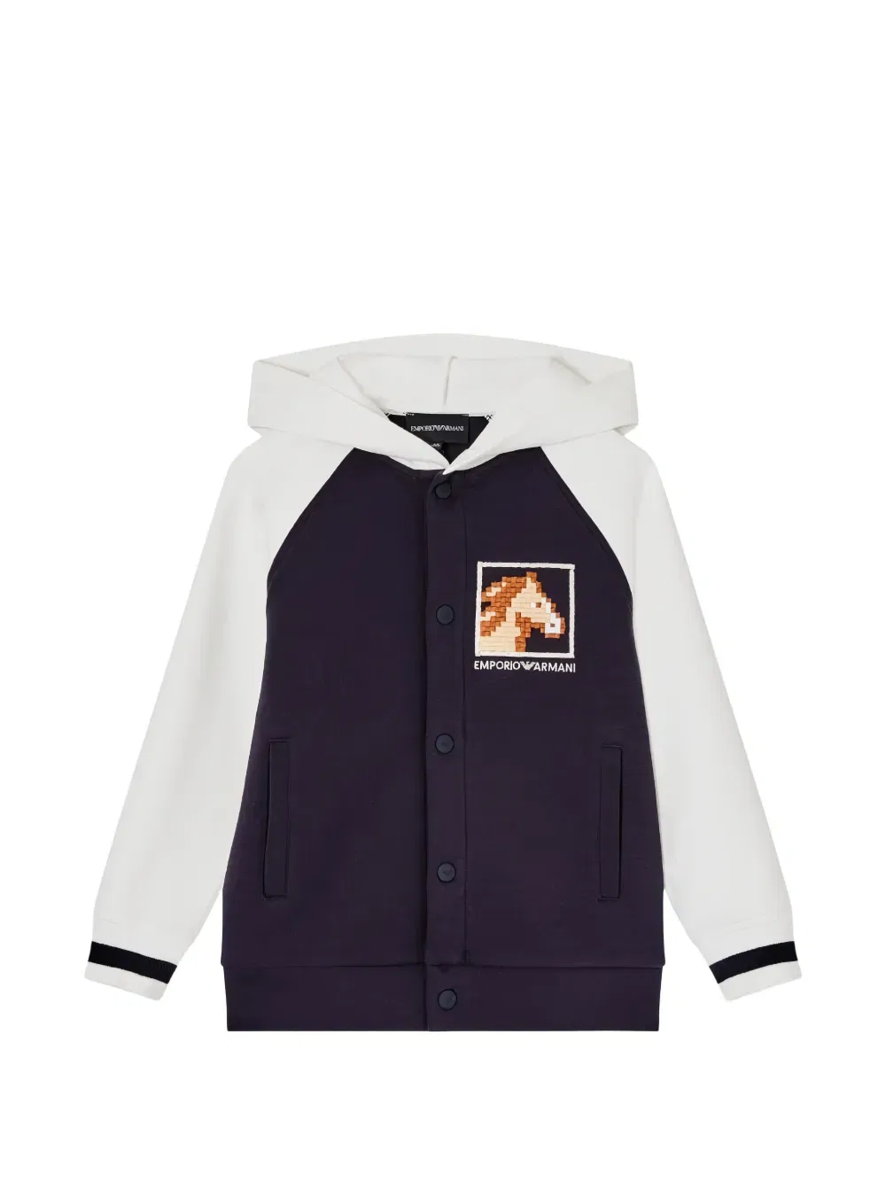 Толстовка с изображением лошади Emporio Armani Kids, синий