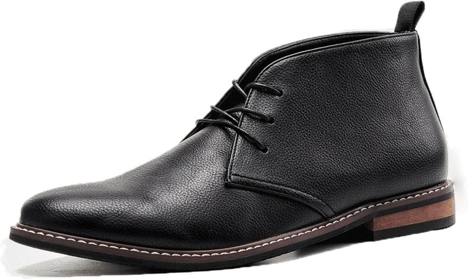 

Мужские классические винтажные чукка-ботинки Myallfeet, модные повседневные шнурованные ботинки для поло, из натуральной кожи, износостойкие, нарядные, черный