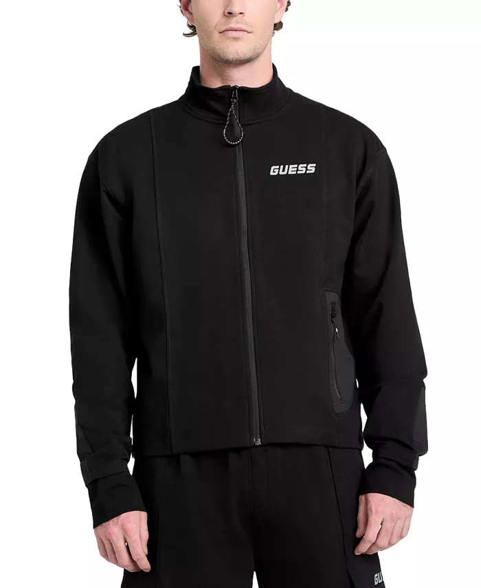 

Мужская толстовка с логотипом на молнии GUESS, черный