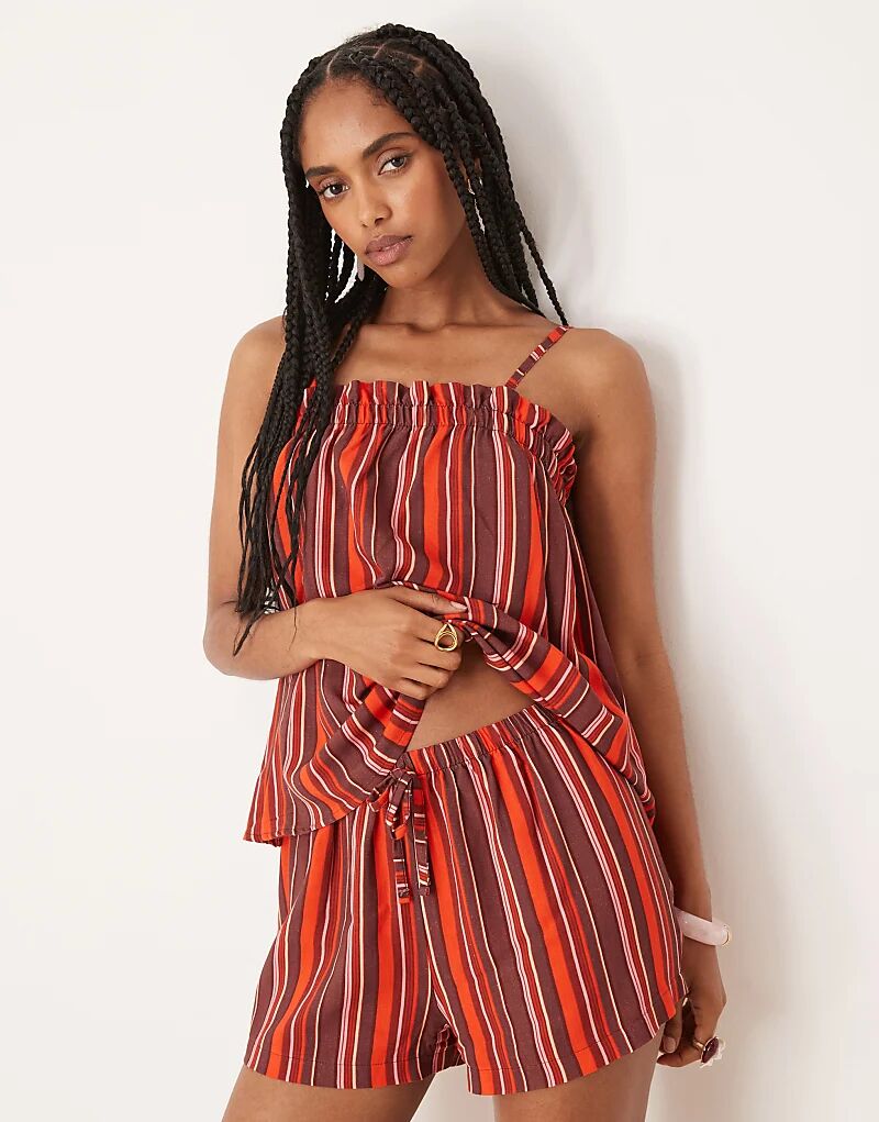 

Микрошорты ASOS DESIGN в бордовую полоску без застежек
