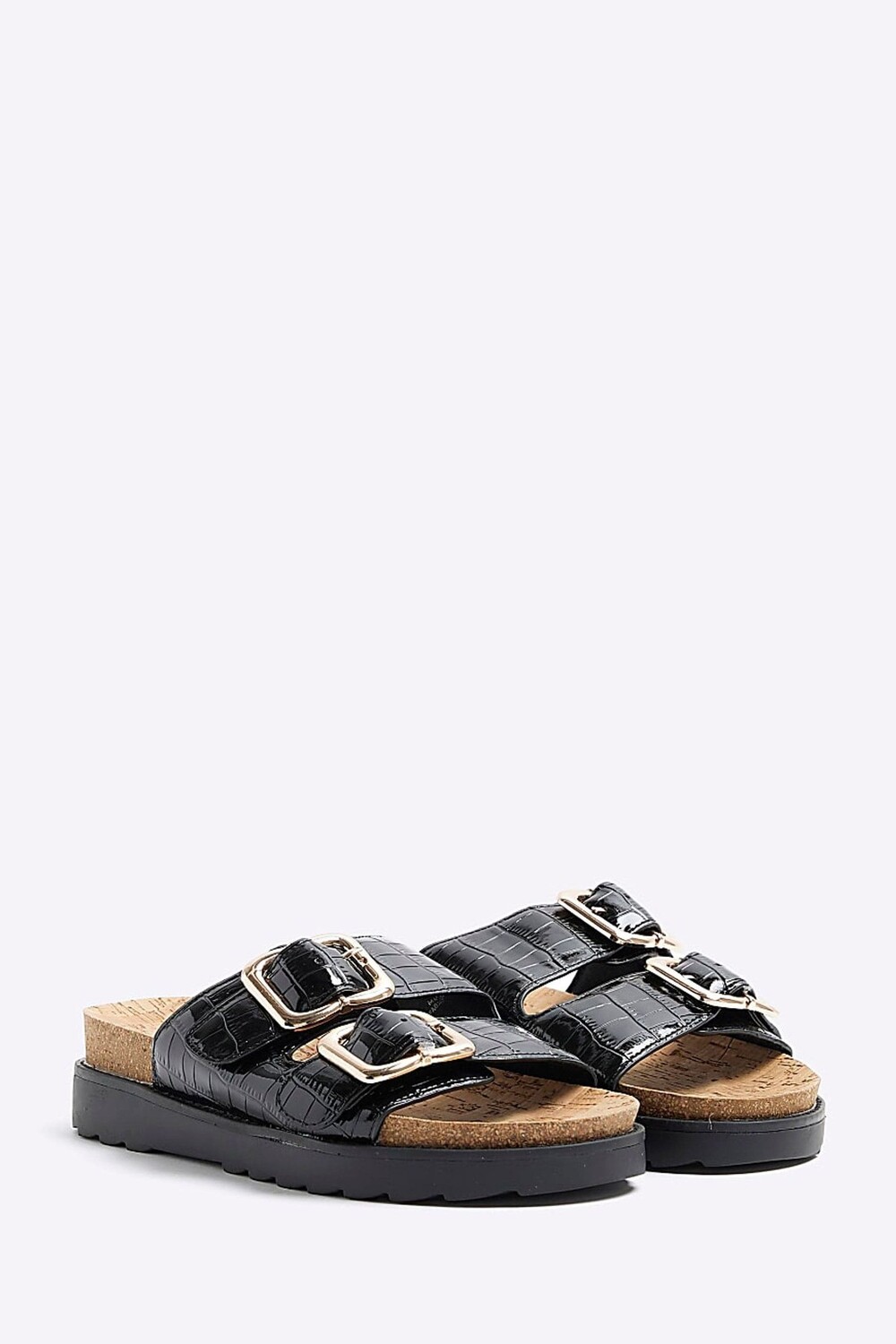 

Сандалии с двумя пряжками River Island, черный