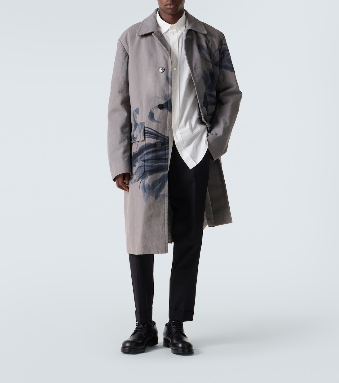 Прямые брюки из хлопка и шерсти Dries Van Noten, черный — фото 2