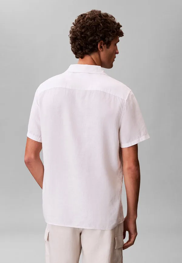Рубашка с отложным воротником, однотонная, классная Calvin Klein, Brilliant White — фото 3