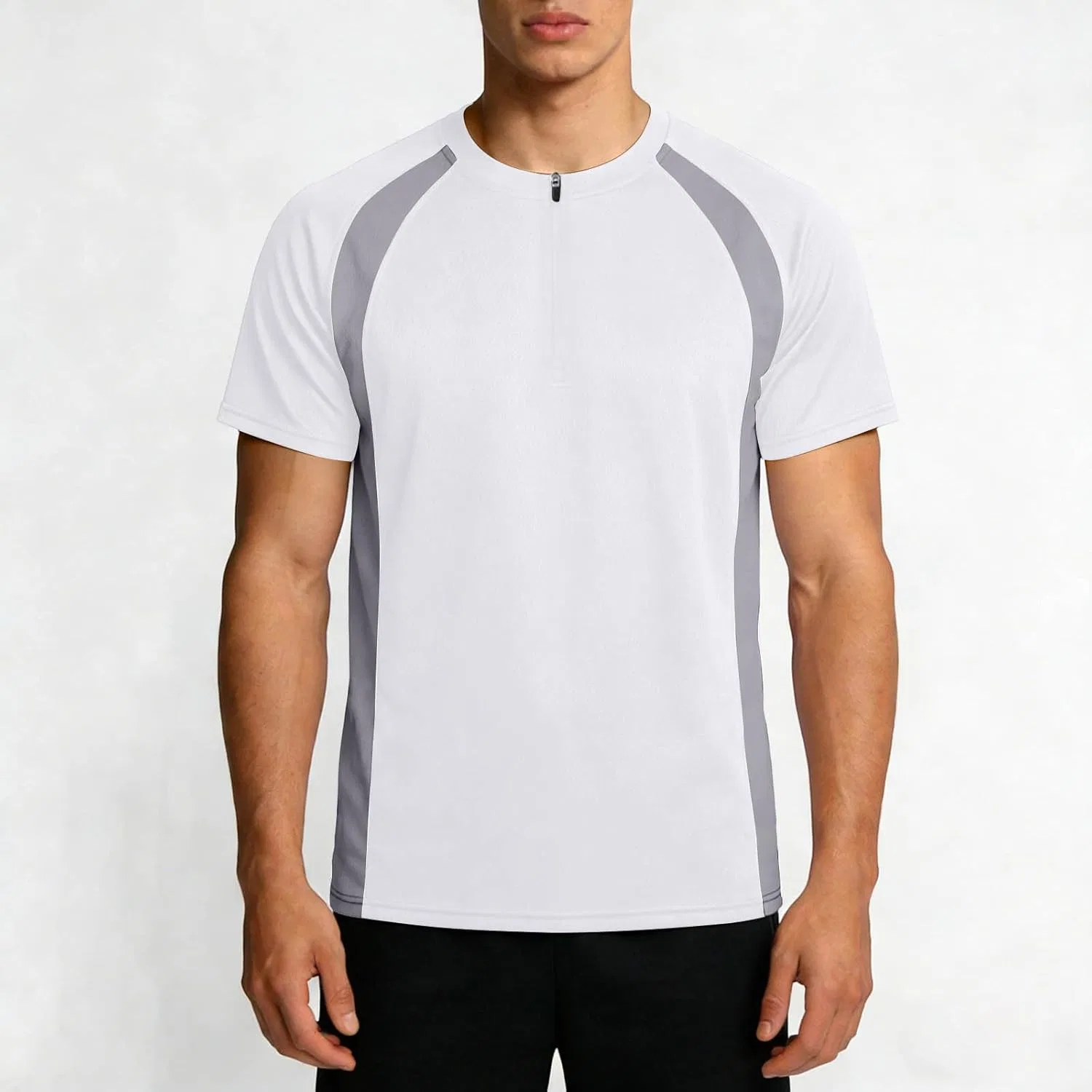 Футболка Athletic Quick Dry с четвертью молнии, Generic, A#01 White — фото 2