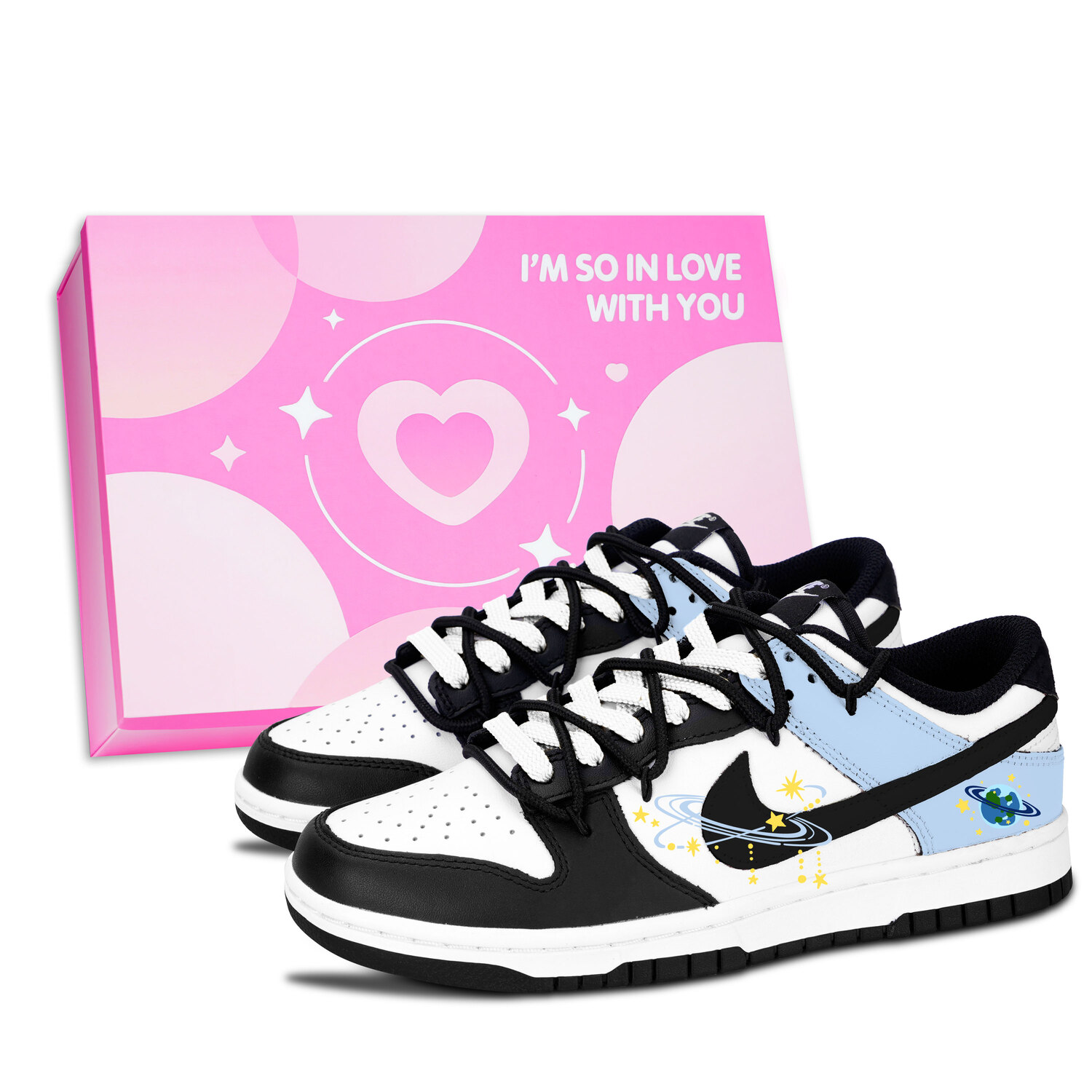 

Dunk Black White, фантастическая планета устойчивые к истиранию низкие кроссовки для скейтбординга унисекс Nike, синий