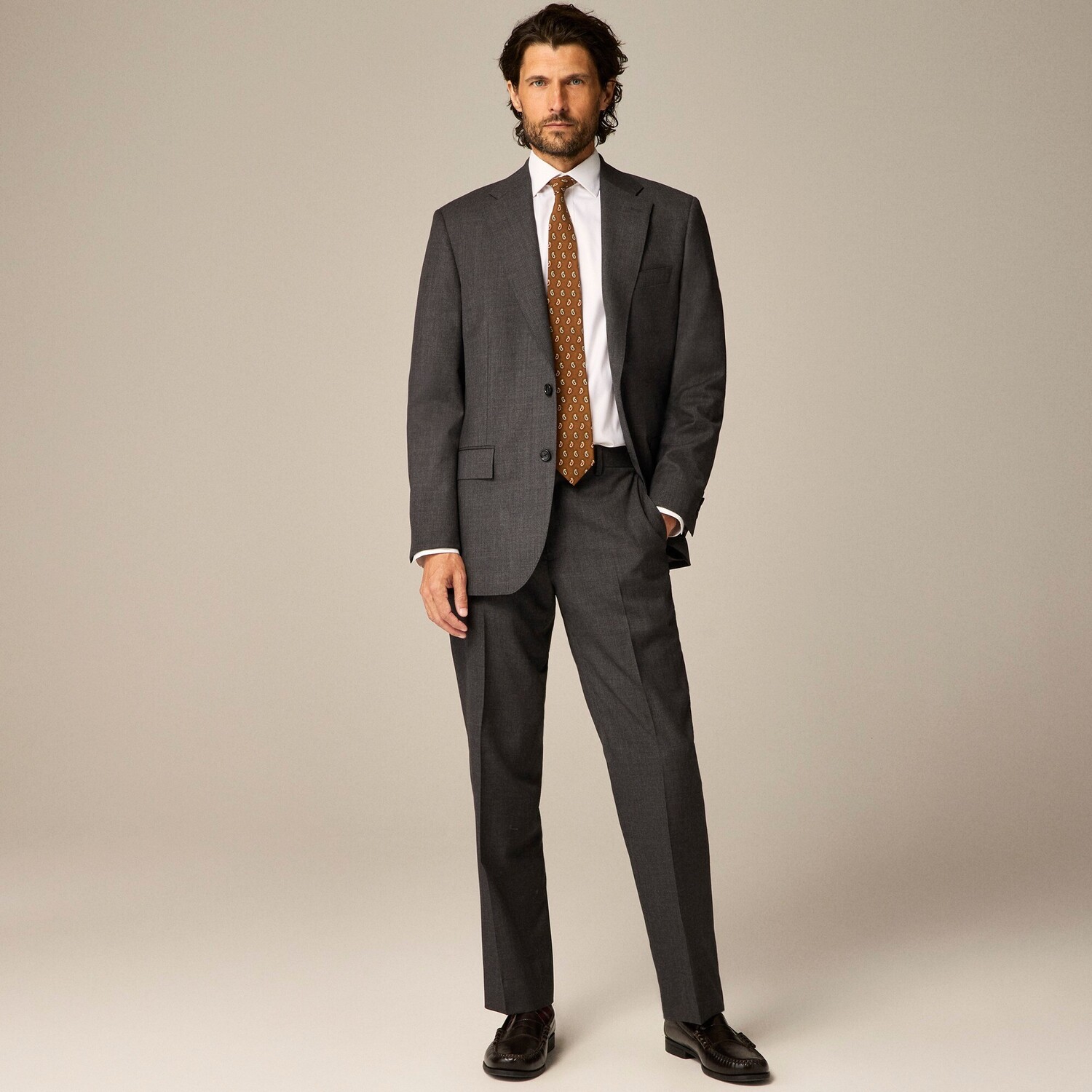 

Классический пиджак Crosby из итальянской камвольной шерсти J.Crew, черный