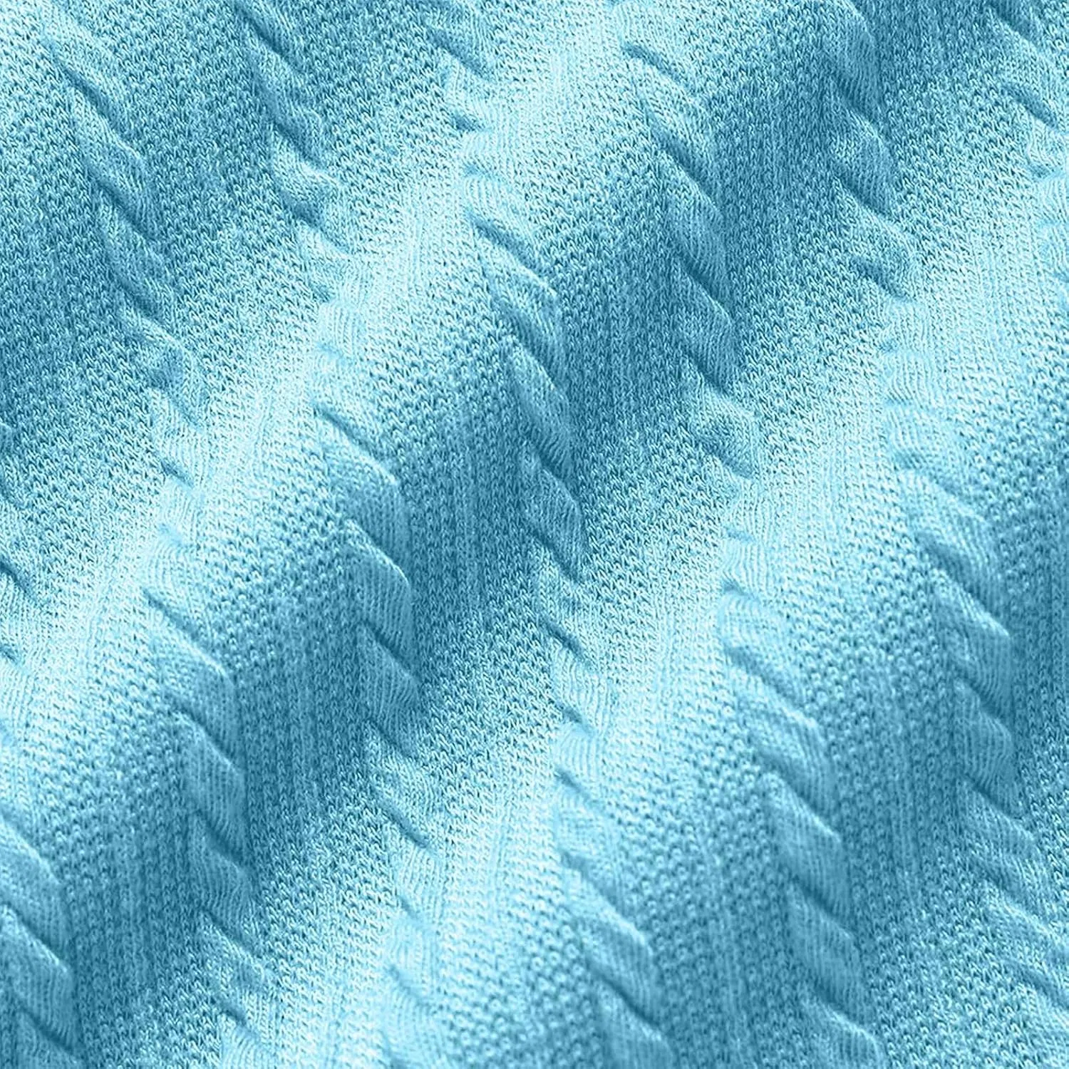 Мужская футболка с длинным рукавом стрейч текстурированный трикотаж, Light Blue — фото 4