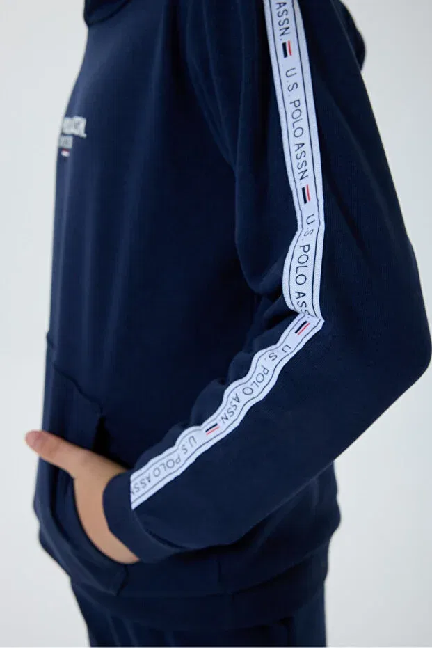 Детский спортивный костюм для мальчиков с капюшоном U.S. Polo Assn., Navy Blue — фото 4