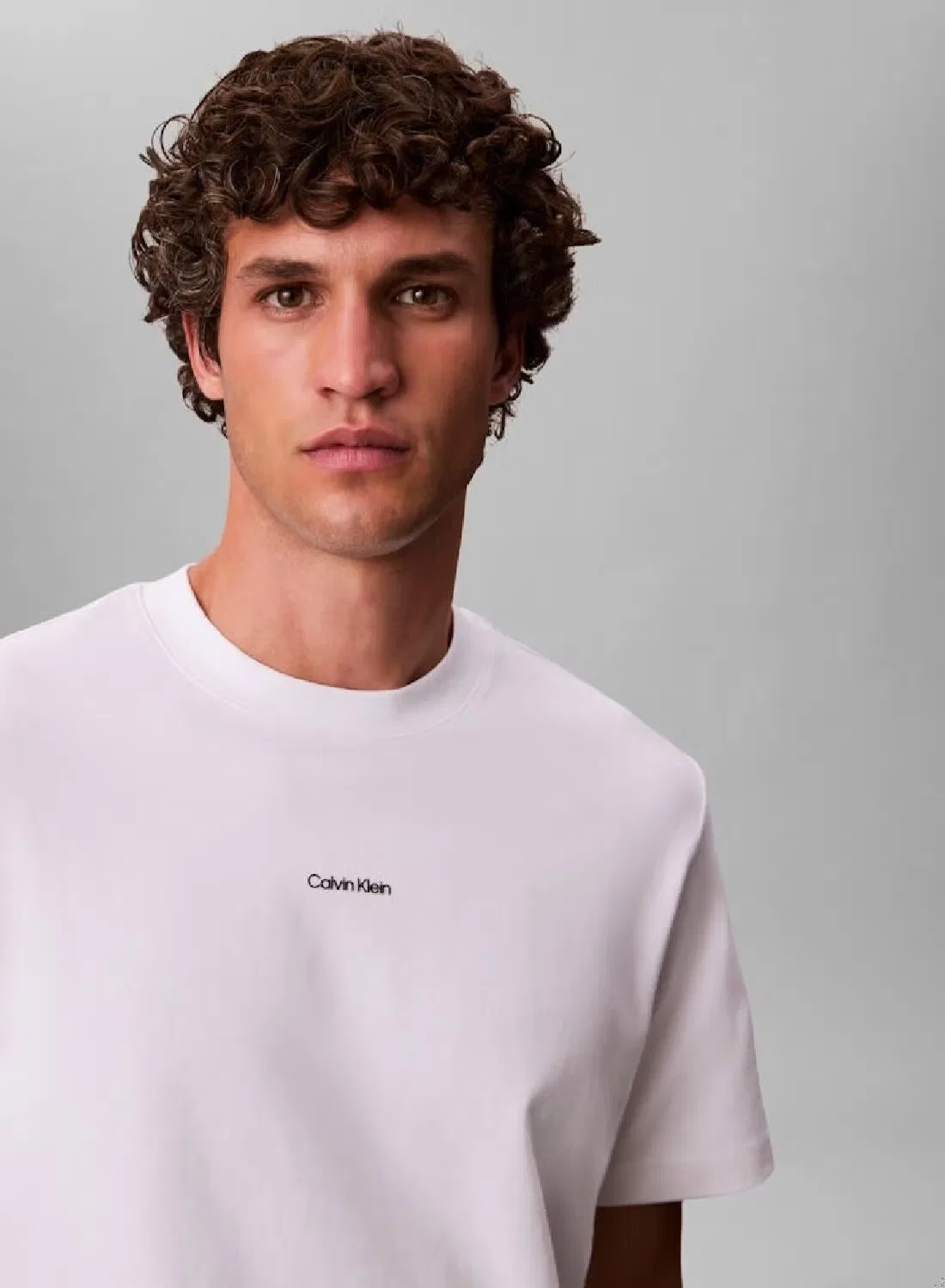 Футболка свободного кроя с принтом Calvin Klein, белый — фото 4
