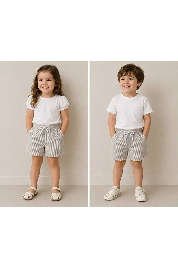 Детские шорты для мальчиков полосатые Nzm Kids, Nude Color
