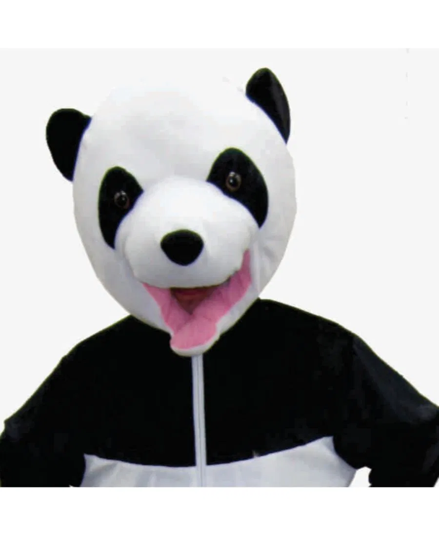 Костюм панды с комбинезоном и маской Giant Panda Jumpsuit and Head Mask Mascot Dress Up America, Black / White — фото 2
