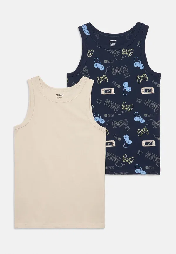 Майка белая с принтом Nkmtank 2 pack Name It Navy Blazer