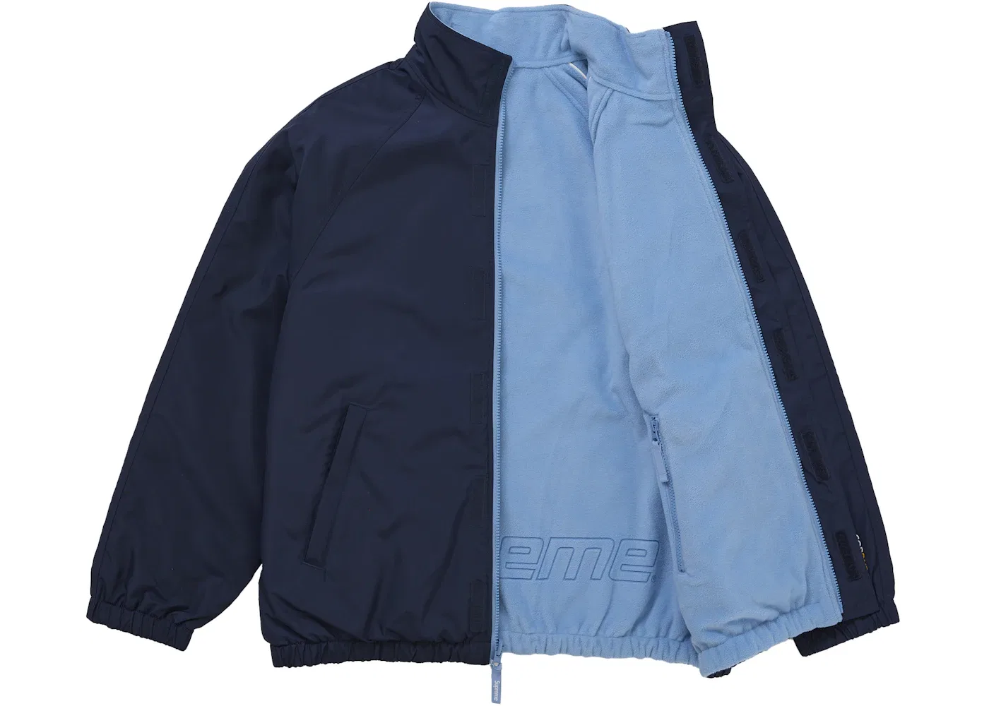 Мужская куртка с флисом Supreme Polartec Reversible Track Jacket, Navy — фото 2