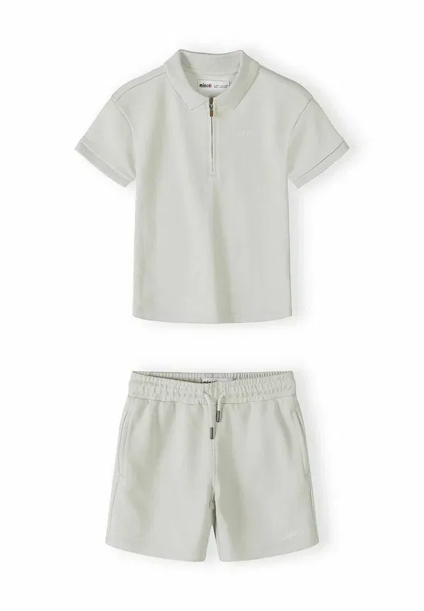 Комплект с пике и брюками, хлопок, Set with zip collar, Minoti, grey, серый — фото 3