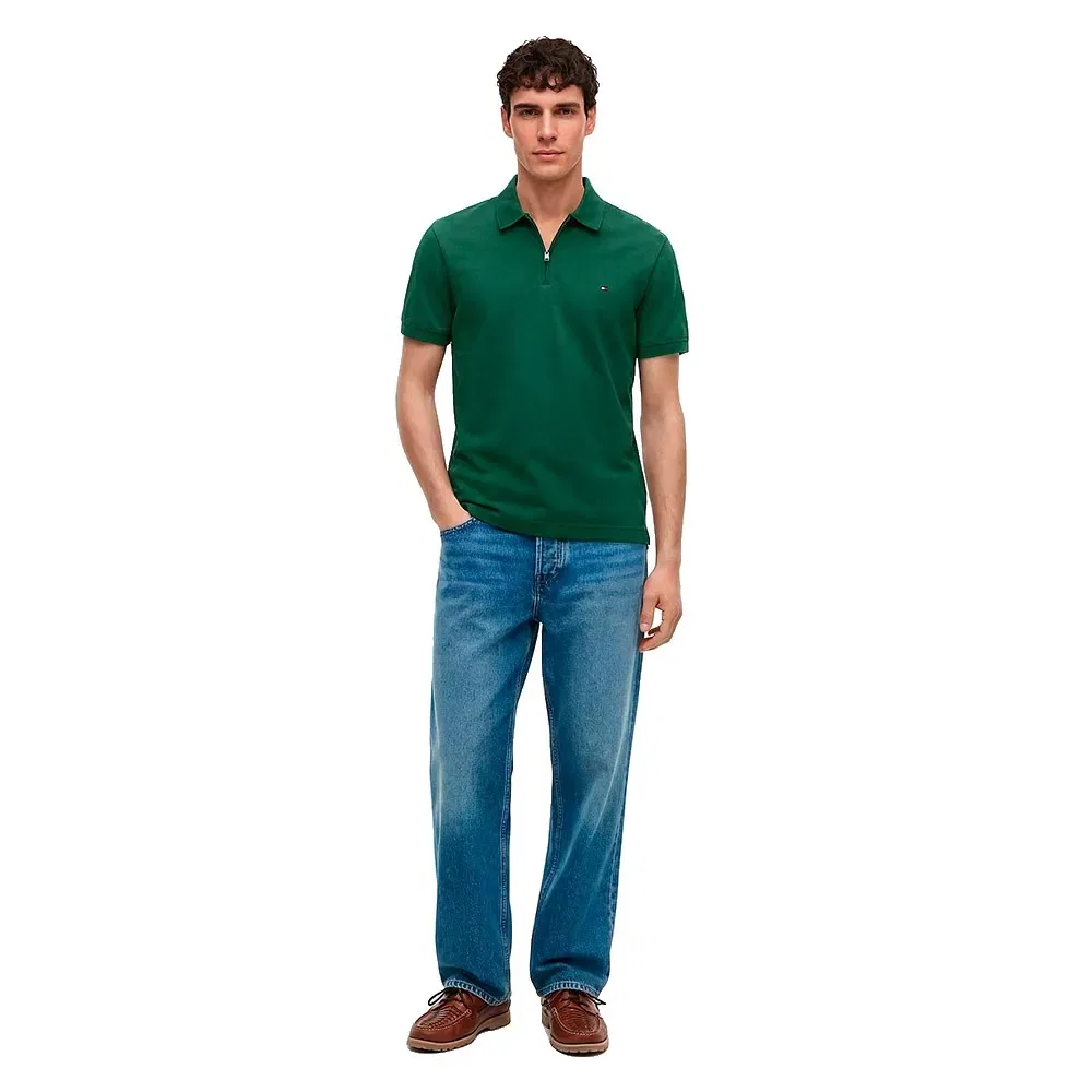 Мужское поло с застежкой-молнией Tommy hilfiger, Green — фото 4