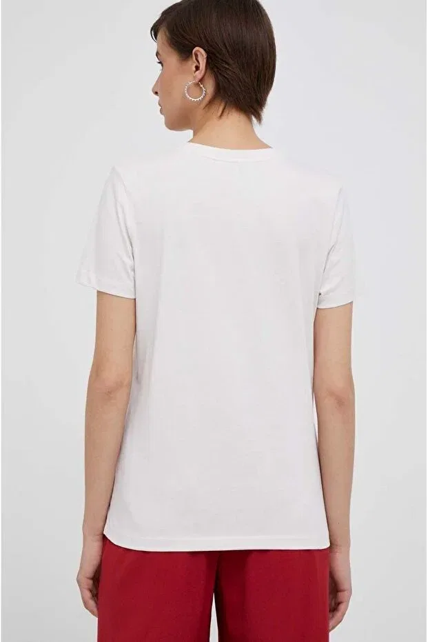 Женская футболка с вышивкой Varsity logo t-shirt Tommy Hilfiger, Ecru — фото 4