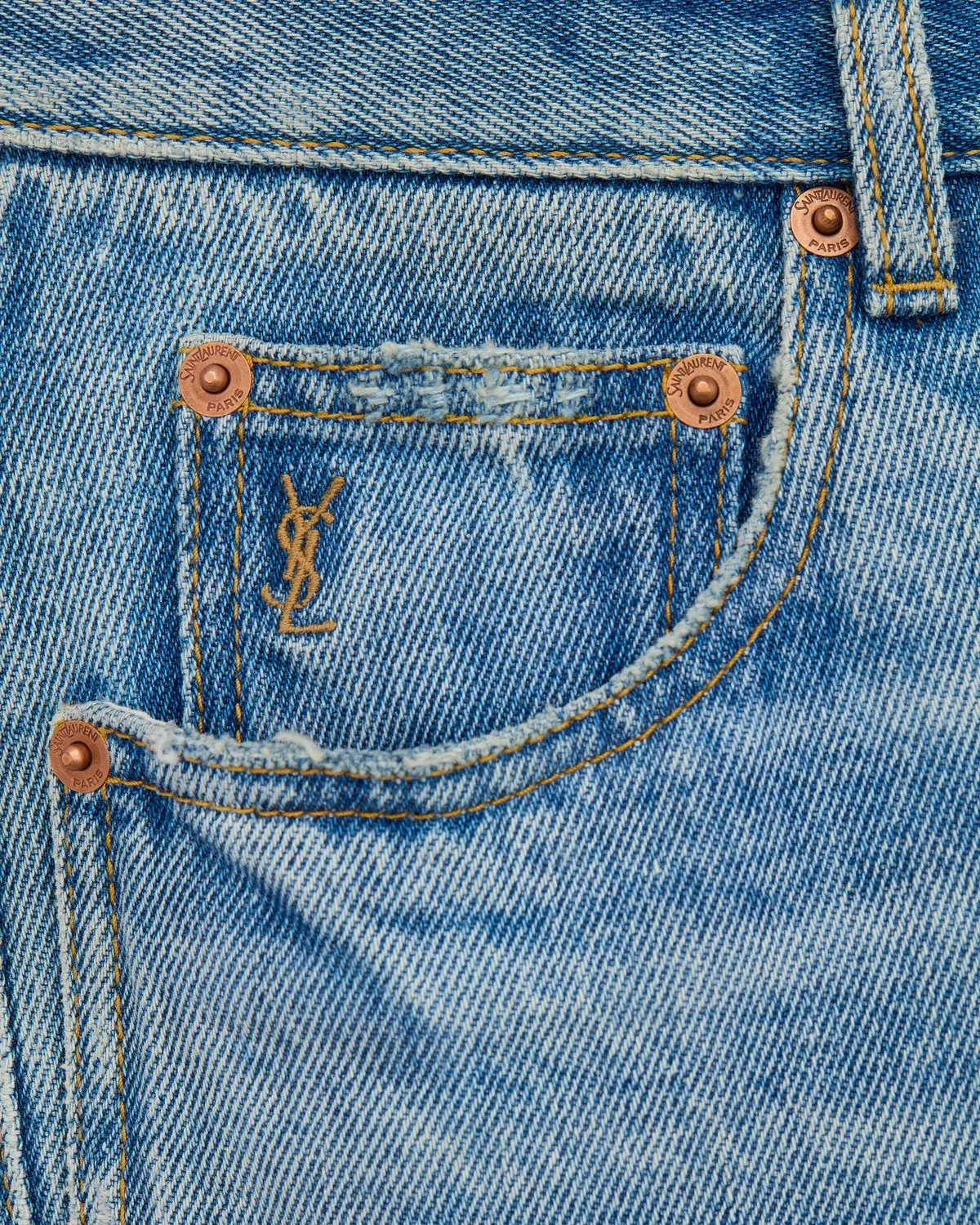 Прямые джинсы с низкой посадкой Nico, Saint Laurent, синий — фото 4