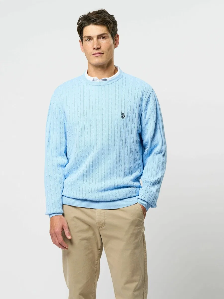 Свитер U.S. Polo Assn. 'UMMads' в темно-синем и светло-синем цветах — фото 3