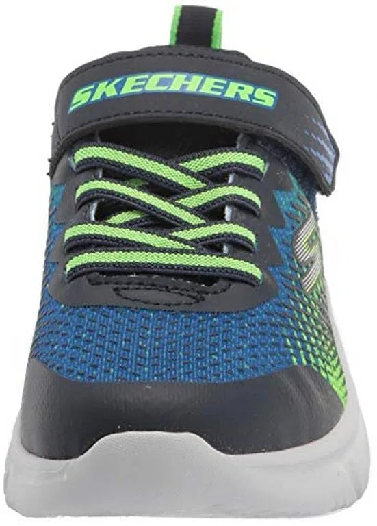 Детские кроссовки для мальчиков с максимальной амортизацией Go Run 650 Norvo Skechers, Navy Lime Textile Navy Synthetic Lime Tri — фото 2