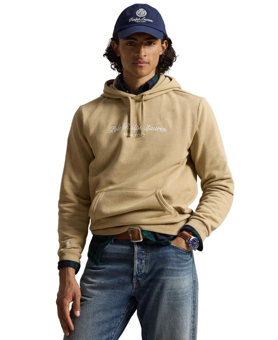 Худи из флиса с вышивкой New York Polo Ralph Lauren, Vintage Khaki