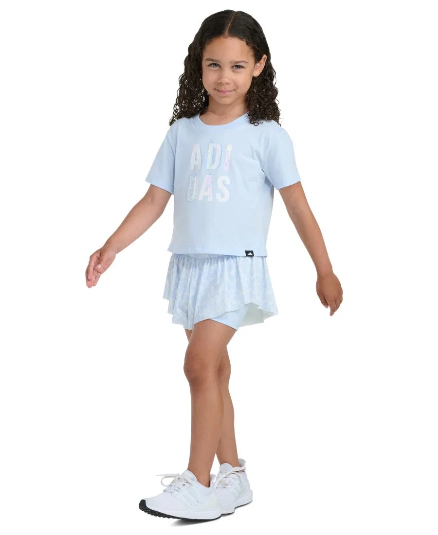 Комплект из футболки и шорт с принтом adidas, Light Blue — фото 2