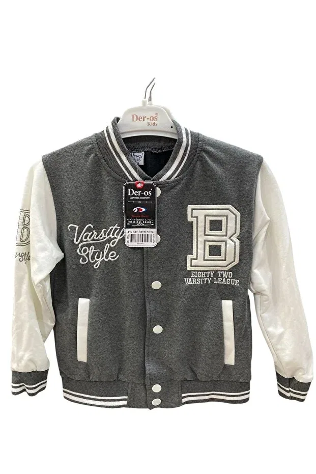 Детская куртка для девочек с принтом Glrb deros smoked 2ip varsity style Yagmurgiyim, Smoked-20931