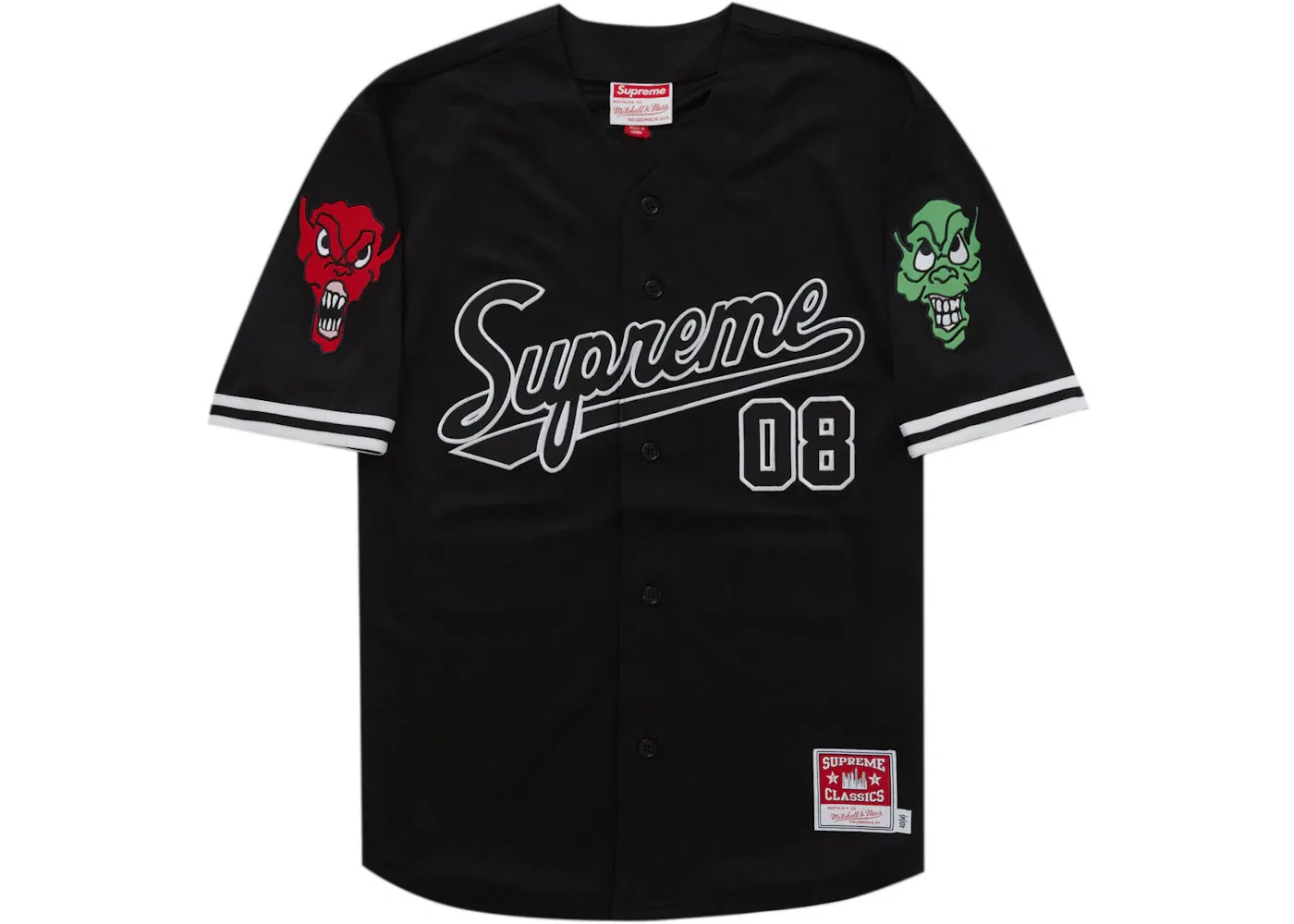 Мужская бейсбольная джерси с принтом Downtown Hell Supreme Mitchell & Ness, Black