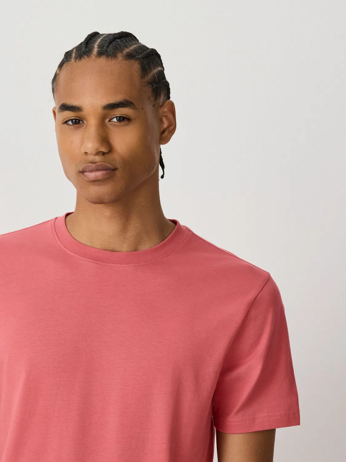 Футболка с круглым вырезом, Slim Fit, Essential Next, розовый коралл — фото 4
