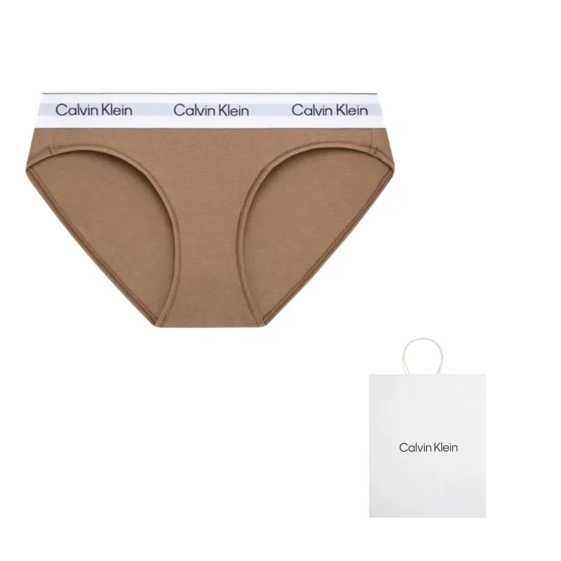 Женские трусы-слипы с принтом Modern Gravity Band Briefs Calvin Klein, QPS-Light Chestnut Brown