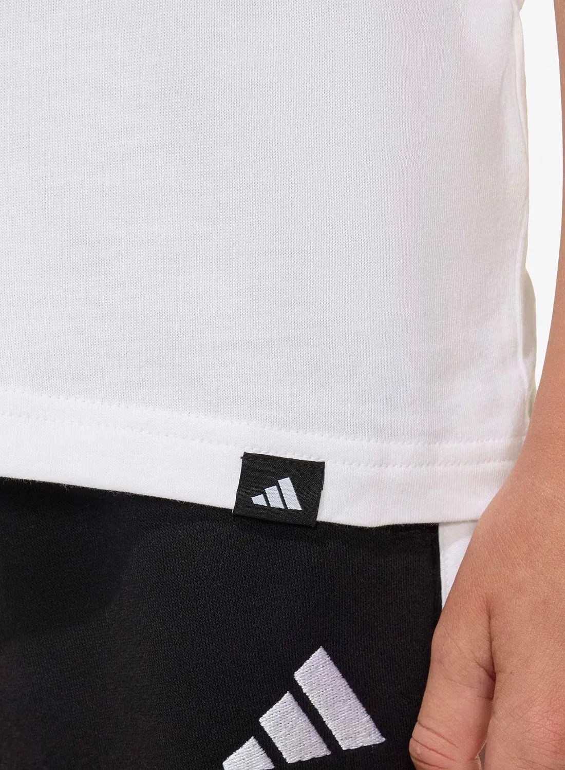 Футболка с футбольным принтом детская Adidas, белая — фото 4