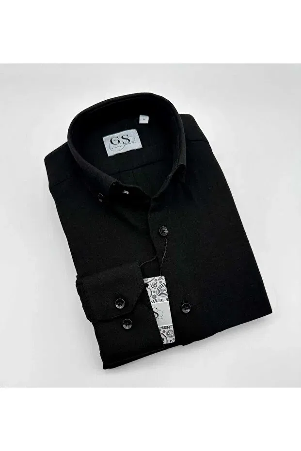 Детская рубашка для мальчиков хлопковая Young Gs Tekstil, Black — фото 3