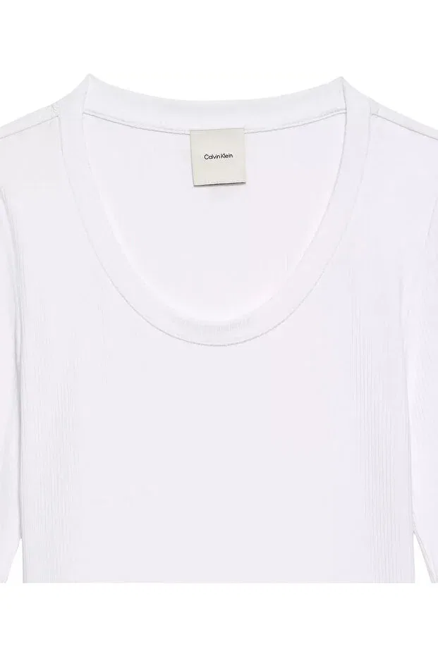 Женская футболка с длинным рукавом Calvin Klein, Белый — фото 3