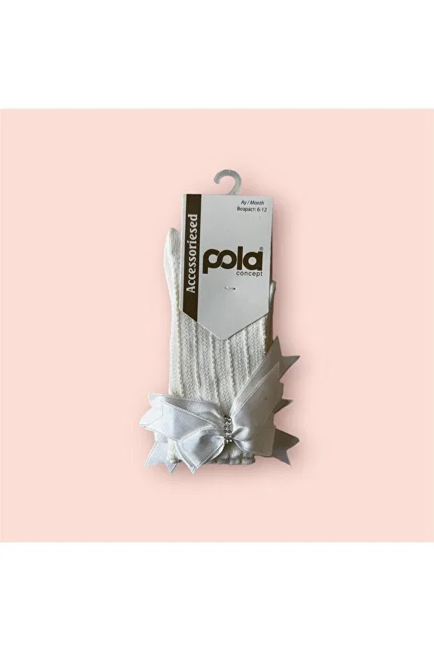 Детские носки для девочек хлопковые с принтом Pola, Nude Color