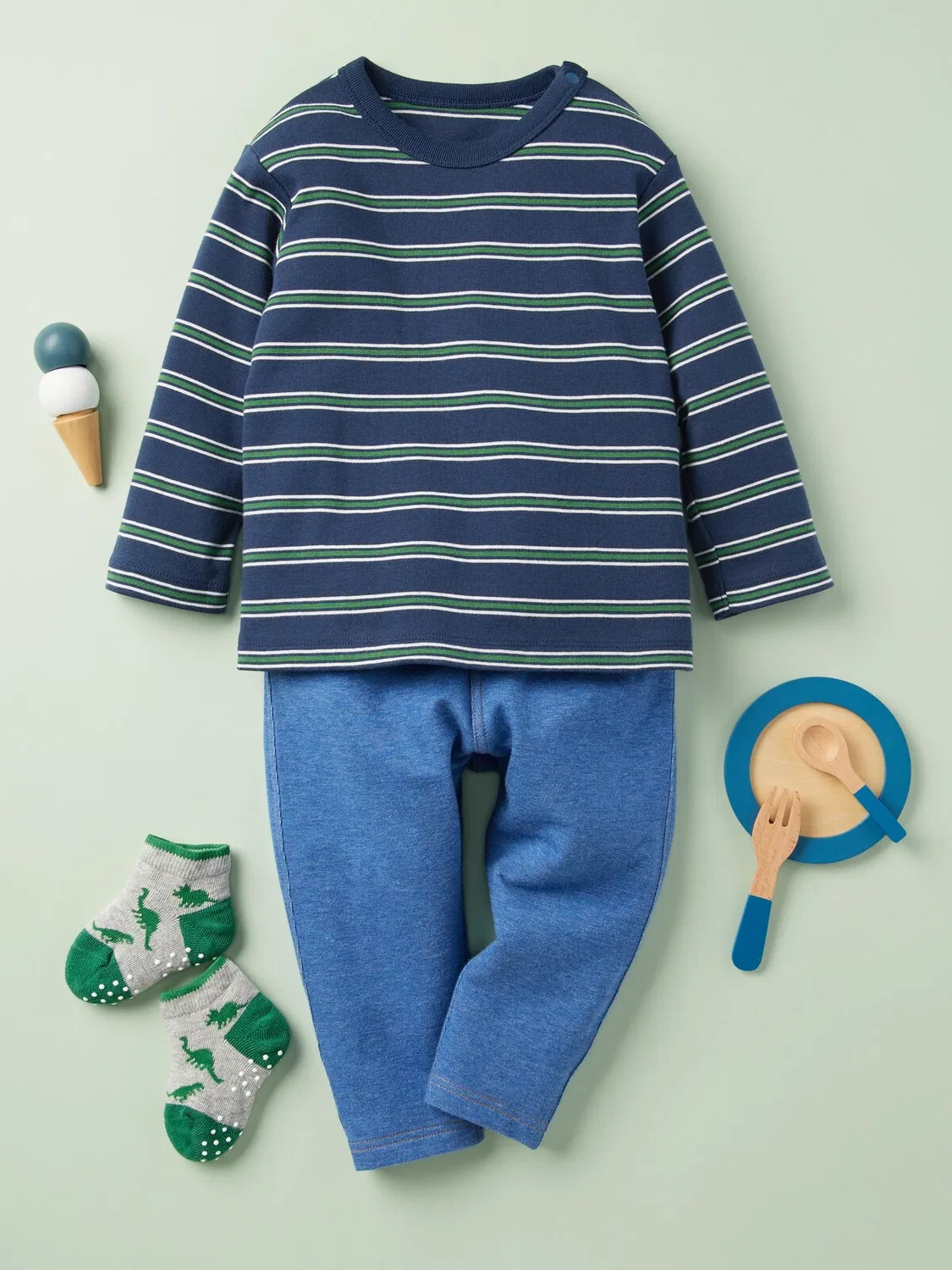 Леггинсы Uniqlo, полная длина, синий — фото 3