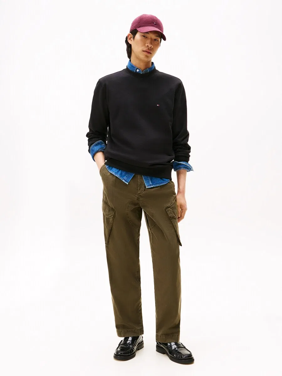 Толстовка TOMMY HILFIGER с вышивкой в виде флага, черная — фото 4