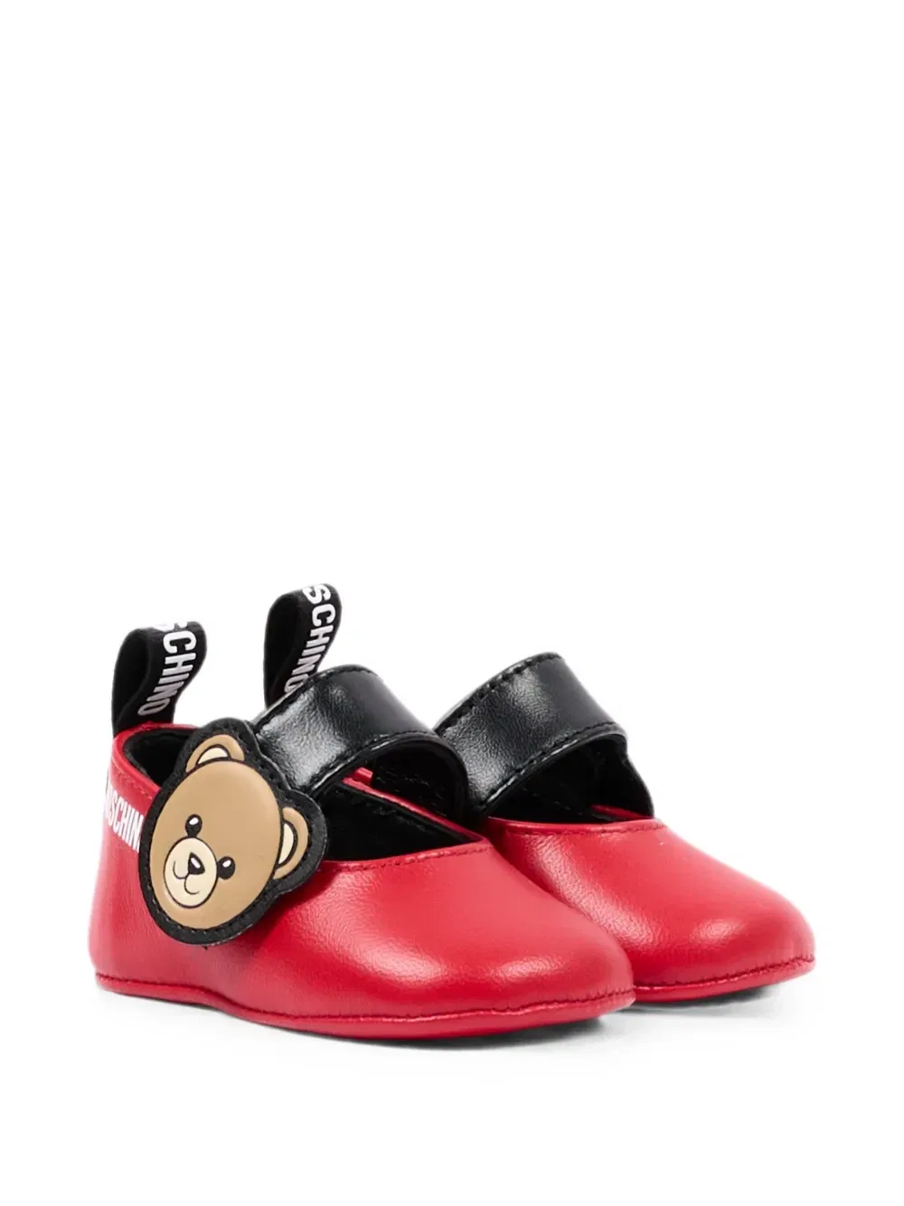 Балетки на липучке «Мишка Тедди» Moschino Kids, красный — фото 2