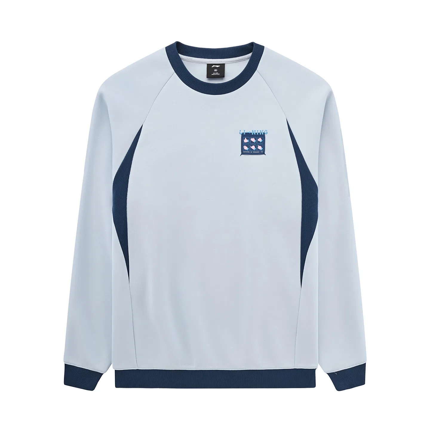 Детский свитшот свободного кроя Cloud Blue/Deep Blue Li-Ning