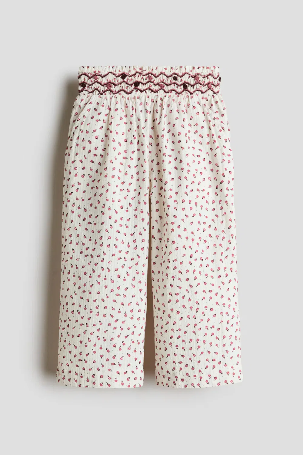 Хлопковые кюлоты с цветочным узором H&M, Weiß/Geblümt