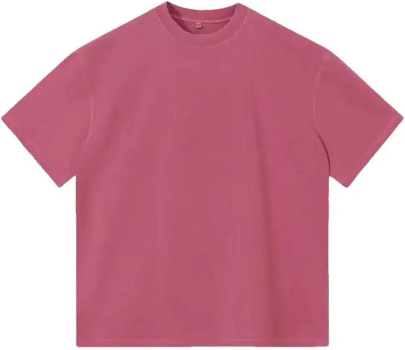 Мужская футболка с круглым вырезом из хлопка Casual, Fuchsia