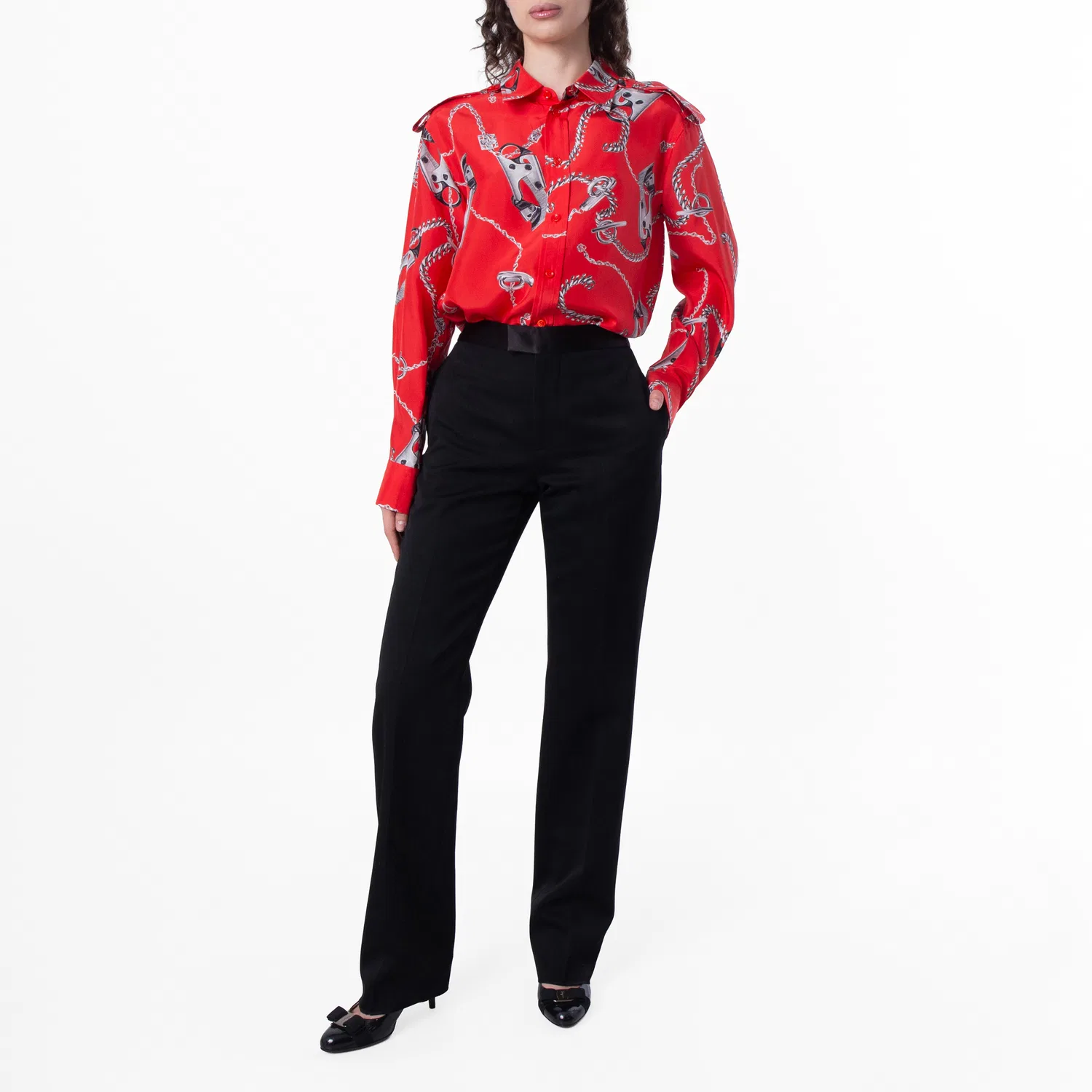 Брюки классические из шерсти Wool Tailored Trousers Burberry, Black — фото 4