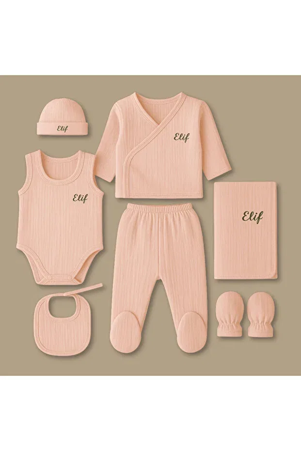 Детский комплект для новорожденных из муслина с вышивкой Tesbihane, Pink — фото 2