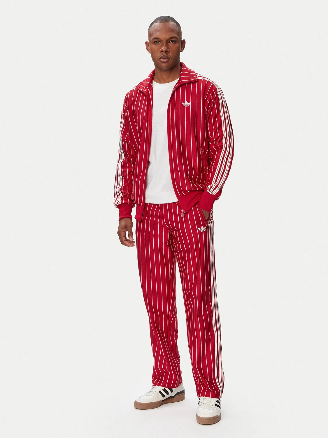 Мужская толстовка стандартного кроя Firebrid Pinstripes Track Top Adidas, красный — фото 2