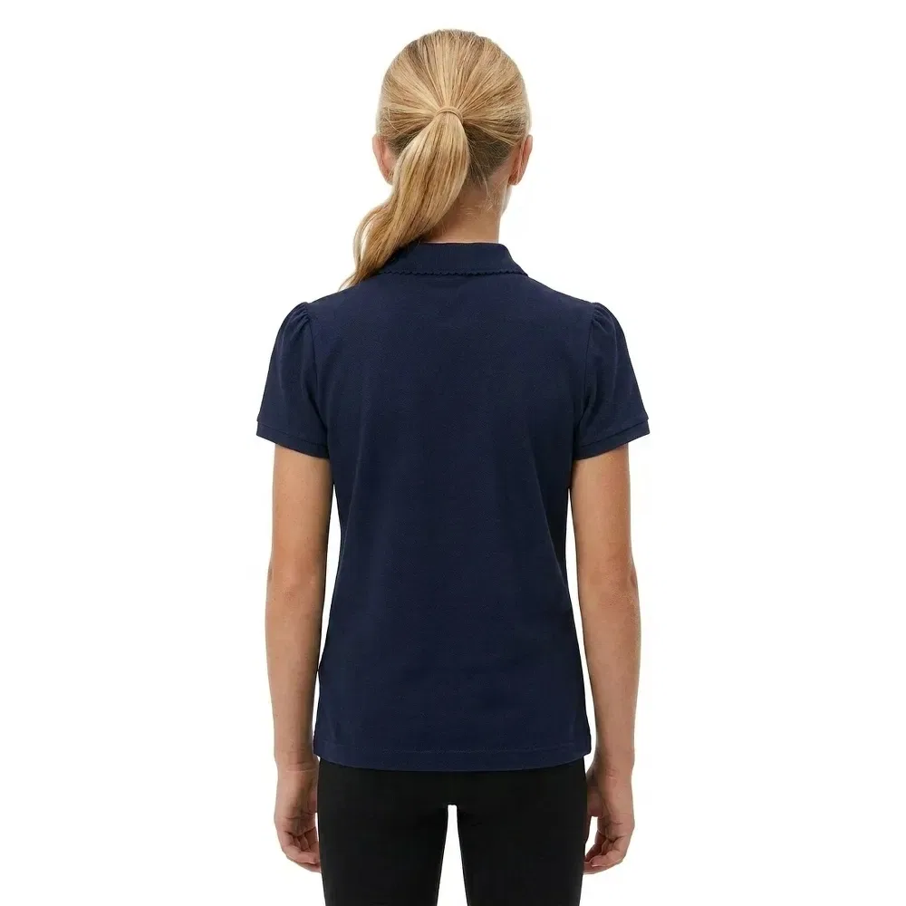 Детское поло для девочек с коротким рукавом Lacoste kids, Blue — фото 2