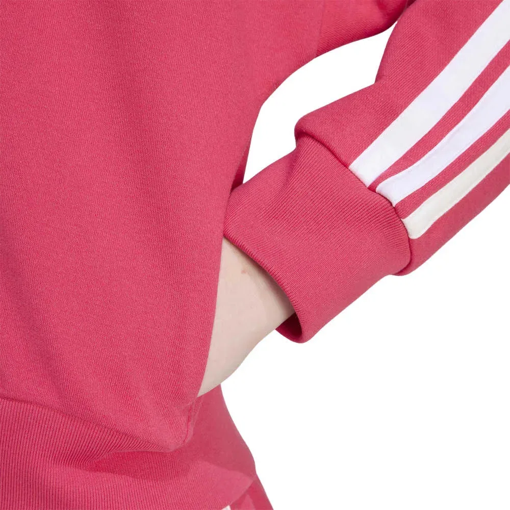 Худи на молнии Adidas Essentials 3 Stripes French Terry, розовый — фото 4