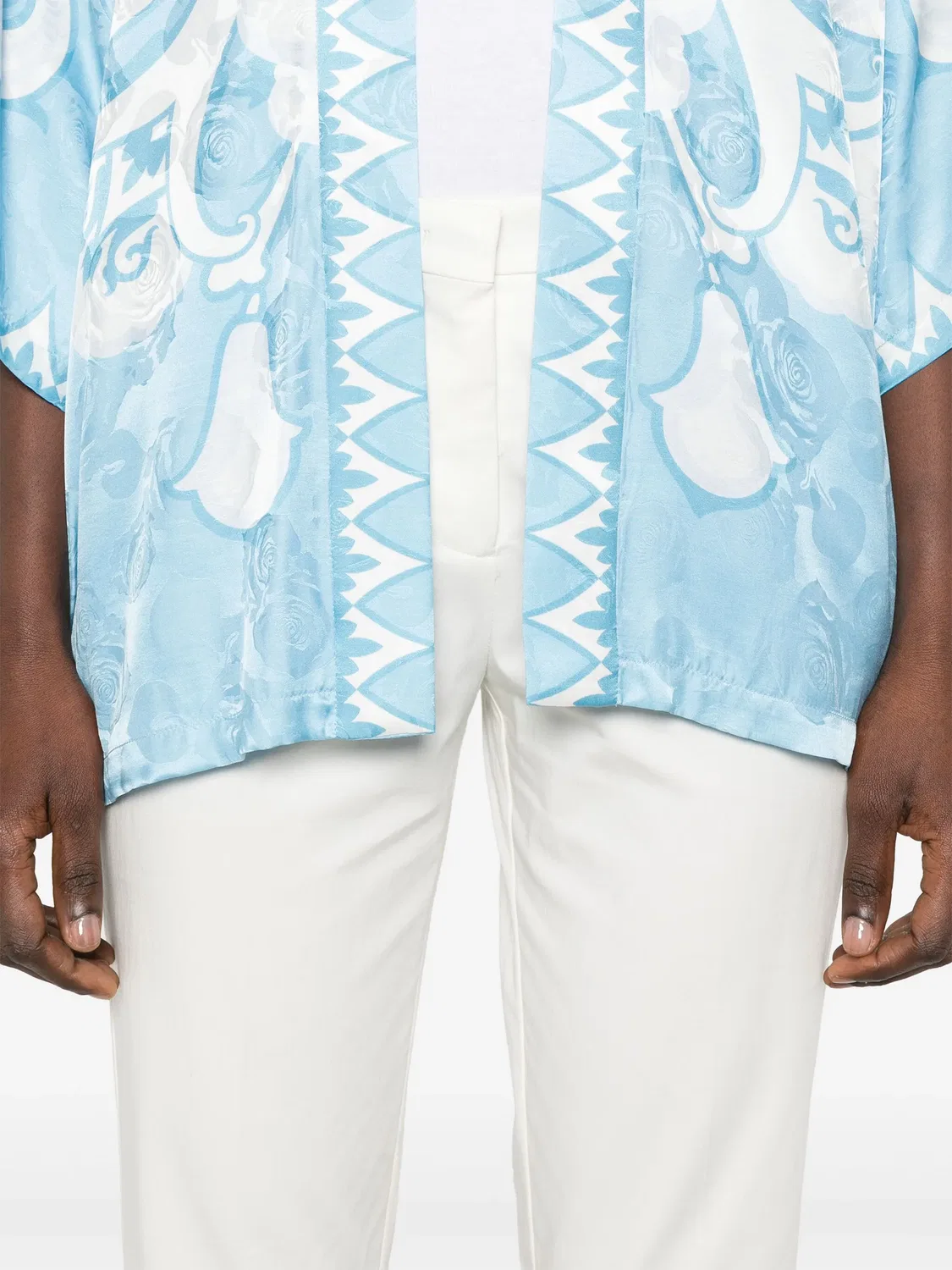 Тащеные брюки из смеси хлопка ETRO, белый — фото 3